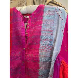 Robe pour femme en soie Banarasi Bandhani, dessinée à la main, style Jodhpur 14, tenue ethnique indienne, Kurta/Kurti, style pakistanais, nettoyage à sec uniquement, toutes tailles - Product Image 6
