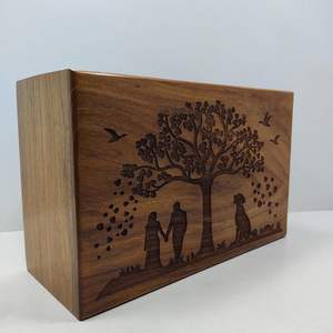 Urnes décoratives Urne en bois Boîte de rangement pour cendres Mouvement amoureux Grande urne Crémation personnalisée pour cendres Fabriquée à la main en palissandre - Product Image 3
