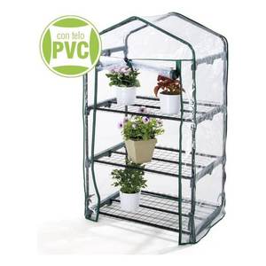 Kit de Montaje de Invernadero Verdelook para Plantas, 3 Estantes, Verde (69x49x125cm), Invernaderos y Cuartos de Cultivo - Product Image 1