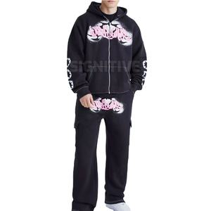 Ensemble de survêtement OEM personnalisé pour hommes, respirant, séchage rapide, léger, 100 % coton, grande taille, taille élastique - Product Image 1