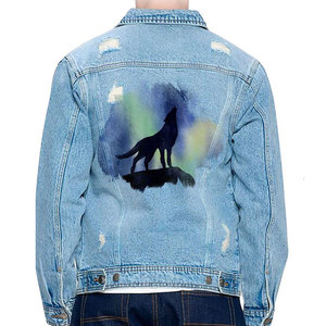 Button Up Long Sleeve Men Front Pockets Street Wear <b>Black</b> Denim <b>Jacket</b> Denim Cowboy <b>Jeans</b> <b>Jacket</b> For Boys - Product Image 2