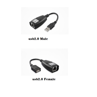 Cable adaptador de extensión LAN USB 2.0 a RJ45 de 150 pies con material ABS, sin necesidad de enchufe, en stock para teclado de computadora