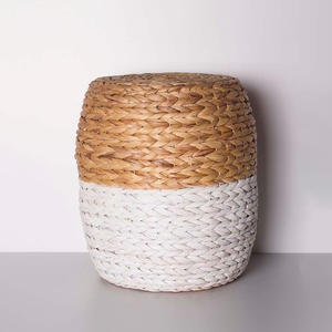 Poufs en jacinthe d'eau, prix les plus bas, tabourets faits à la main, ottoman pour la décoration de la pièce - Product Image 5