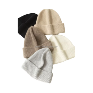 Gorro de Cachemira de Alta Calidad 100% Tejido para Mujer y Hombre, Gorro Casual, Gorro Grueso, Gorro de Invierno Suave y Cálido, Gorros de Cachemira Unisex - Product Image 1