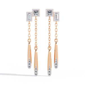 Boucles d'oreilles en or 18 carats brillantes avec diamant de laboratoire, boucles d'oreilles de qualité supérieure - Product Image 5