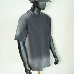 T-shirt vierge personnalisé style doux pour hommes, 220 grammes, délavé à l'acide, vente en gros avec étiquettes personnalisées - Product Image 2