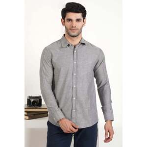 Chemises décontractées pour hommes PILIS, 100% coton, tissu popeline respirant, col montant, coupe classique pour le printemps et l'automne - Product Image 5