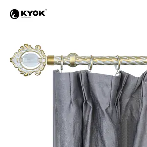 KYOK 2024 Factory Supplier Foshan Factory New Designs Tension Curtain Rod With Accessories Sets Curtain Pole