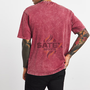 Camiseta Vintage de Algodón 100% con Lavado Ácido Personalizado para Hombre, Corte Recortado de Verano, Impresión Serigrafiada con Técnica Puff, Fabricación de Logotipos DTG - Product Image 5