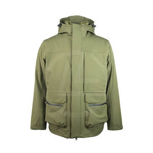 Veste de travail robuste pour homme en tissu peigné durable, col montant, prête pour l'hiver, poches utilitaires, coutures renforcées, style urbain - Product Image 1