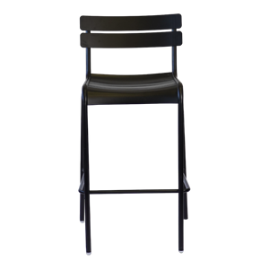 Sgabello da Bar in metallo nero moderno seggiolone per la casa da cucina Bar in pelle sintetica per uso esterno - Product Image 1