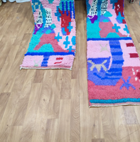 Tapis berbère Tribal coloré et personnalisé en laine véritable, style marocain