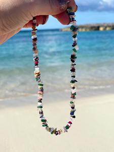 Collar de Perlas con Piedras Preciosas Multicolores Naturales, Chapado en Oro sobre Plata 92.5, Estilo Chakra, Lujoso, Cristiano - Product Image 2