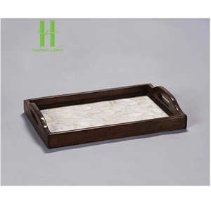 ถาดไม้สี่เหลี่ยมผืนผ้าโบราณฝังแม่ของถาดมุกแผ่นไม้ที่กำหนดเองสำหรับการตกแต่งช็อคโกแลต - Product Image 2
