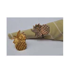 ที่รองผ้าเช็ดปากโรงแรมโรงแรมดีไซน์หรูลายสับปะรดนูนขัดเงาทองโบราณสำหรับตกแต่งโต๊ะ - Product Image 1