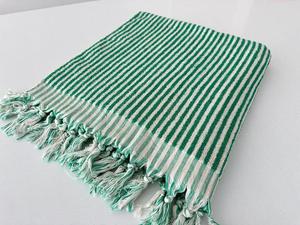 Serviette de bain Hammam en coton turc 100% biologique tissé à la main à rayures imprimées, multi-usages, 90x180cm, 900gr - Product Image 5