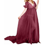 Robe de soirée respirante grande taille pour femme enceinte, style crop top, avec plumes en organza, longueur cheville, traîne, soutien-gorge intégré, Nouveauté 2024
