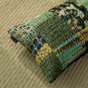 Hermosa funda de cojín de algodón indio hecha a mano con diseño de retazos cojín al por mayor funda de almohada Kantha funda de almohada Popular - Product Image 3