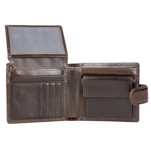 กระเป๋าสตางค์แบบพับสองตอนสำหรับผู้ชาย ดีไซน์เนอร์แบรนด์ Carry Plan ช่องใส่เหรียญด้านหน้า หนังแท้ ช่องใส่บัตรเครดิต ซับในโพลีเอสเตอร์ คุณภาพสูง - Product Image 5