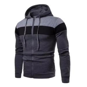 Nueva Sudadera con Capucha para Hombre, Estilo Color Block, Informal, Elegante, Duradera, Mangas Raglán, Personalizable, Felpa, Bordada, 100% Algodón - Product Image 3