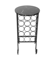 Casier à vin en métal design classique décor cuisine étagère support stockage noir affichage comptoir porte-bouteilles en métal