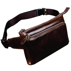 Riñonera de cuero de grano completo personalizada de alta calidad para hombres Cinturón de pecho y trasero de cuero genuino con cierre de cremallera para exteriores - Product Image 4