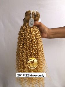 Top mejor calidad 20 "#22 Color Kinky Curly Wholesale's Bundle Raw Indian Temple Directo de India Machine Cabello humano de doble trama - Product Image 4