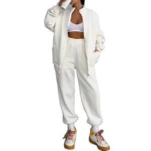 Conjunto de Sudadera con Capucha y Pantalones Deportivos Personalizados de Invierno 2026, Estilo Urbano, Cierre de Cremallera, Talla Grande, para Hombre y Mujer, con Forro Polar - Product Image 4