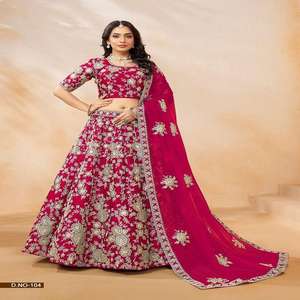 El último traje de diseñador estilo moderno Georgette Lehenga Choli & Dupatta con bordado Trabajo Mujer moda exportador y proveedor - Product Image 1