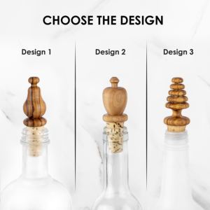 ที่วางขวดทำมือจากไม้มะกอก ของตกแต่งบ้าน เกรดอาหาร สไตล์เมดิเตอร์เรเนียนแบบเรียบง่าย ฝาปิดขวดแบบส่วนตัวสำหรับงานแต่งงาน - Product Image 4