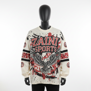 Camiseta sin mangas de algodón jersey premium de 240 GSM para hombre, color crema, rojo, negro, con gráfico urbano y logotipo en panel. - Product Image 6