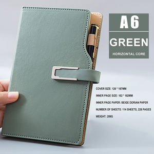 Venta al por mayor de cuaderno de oficina de cuero PU con logotipo personalizado conferencia de negocios diario hilo encuadernación A5/A6 cuaderno de tapa dura - Product Image 6