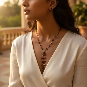 Collar de Cuentas de Granate Estilo Vintage para Mujer, Joyería Religiosa Clásica con Jade, Ópalo, Ágata, Turquesa, Regalo con Piedra Principal de Rubí - Product Image 2