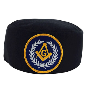 Gorro Masónico con Patrón Bordado Tradicional, Ajustable, Cómodo, Adecuado para Ceremonias, Reuniones y Viajes - Product Image 1