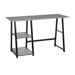 Scrivania per computer Well Home 120x50 cm 74 cm con struttura nera e piano grigio - Product Image 1