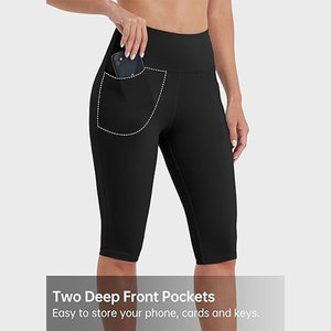 Stretch fit custom Womens Half Knee <b>Leggings</b> OEM breathable material suitable for fitness activewear gifting and teamwear - Product Image 3