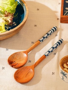 Outil d'ustensiles de cuillère à salade en bois pour cuisine hôtel Restaurant cuillères et fourchettes à salade de haute qualité - Product Image 4