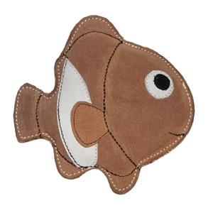 Jouet en cuir artisanal en forme de poisson de qualité supérieure en daim durable pour chiens de Divine International - Product Image 1