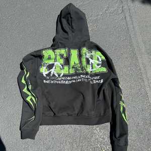 Sudadera con logotipo de parche bordado personalizado de alta calidad, ropa de calle, sudadera con capucha de moda para hombres, VintageMen lavada con ácido - Product Image 3