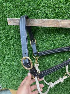 Vente en gros Australian Saddle Style cuir cheval licou réglable fantaisie cousu corde Design personnalisable couleurs et tailles - Product Image 4