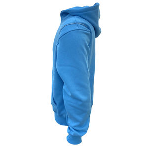 Sudadera con capucha personalizada con rayas reflectantes para hombre, sudadera de algodón 100% con bordado, logotipo de goma elevado, sudaderas con capucha lisas informales para hombre - Product Image 3