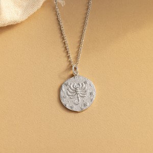 Scorpio Zodiac Necklace-Diamond Zircon Geometric <b>Chain</b> Trendy Religious Gift for Party - Product Image 4