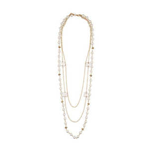 Urthn Gold-Plated Pearl Fusion Necklace 1107013 Accesorio de joyería elegante y lujoso - Product Image 1