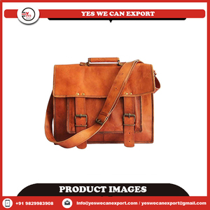 New Arrival Indian Manufacturer Genuine Leather <b>Men</b> Satchel Big Pocket Shoulder <b>Messenger</b> <b>Bag</b> for Sale at Cheap Price - Product Image 2