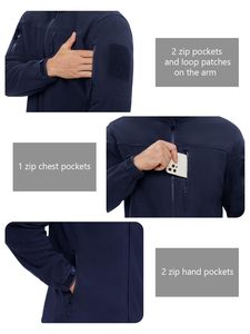 Hombres Fleece ligero clima extremo personalizado Senderismo snowboard trekking bordado Streetwear Chaqueta al aire libre Cierre - Product Image 3