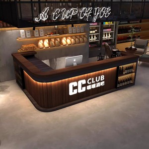 Mostrador de <span class=keywords><strong>Bar</strong></span> retro moderno para salón, restaurante, casa de té, ajedrez y sala de cartas, recepción personalizable - Product Image 6