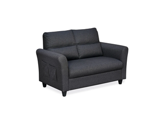 BARNWAL SONS Oliver Sofá de tela marrón carbón de 2 plazas con bolsillo lateral Diseño moderno ecológico para sala de estar DE LA India - Product Image 4