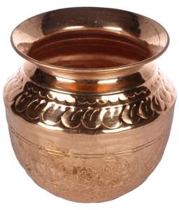 หม้อน้ำทองแดง lota ทำด้วยมือที่หรูหราและทนทานเคลือบเงาสำหรับเก็บน้ำอายุรเวทและใช้งานทางจิตวิญญาณ - Product Image 2