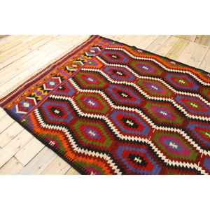 Alfombra Vintage de 5.5x9.5 pies, Alfombra Turca Grande, Alfombra Persa Roja - Product Image 4