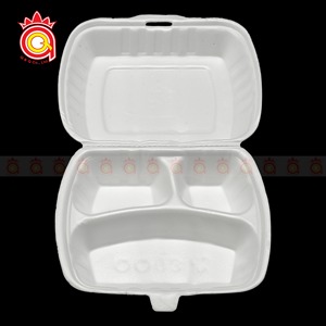 QUANG QUAN Factory Wholesale Disposable Foam Lunch <b>Box</b> 3 Compartments Foam Food <b>Box</b> Foam Food Container for Meal Prep - Product Image 5